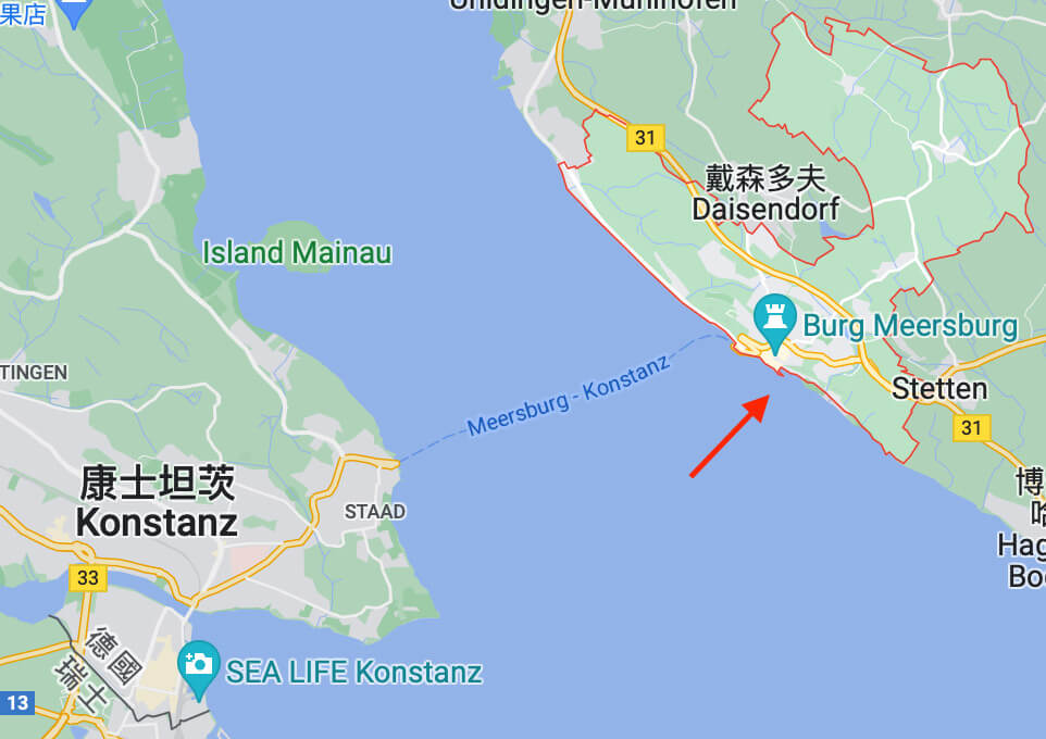 Meersburg 梅爾斯堡一日遊行程,景點和交通懶人包 - 第4張圖 梅爾斯堡 位置